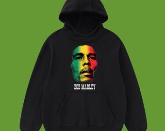 B0B M@rley Schwarzer Hoodie Rasta Gesicht Farben Jamaika Reggae Black Musik Muttertag Vatertag Weihnachtsgeschenke Black Geschichte Monat