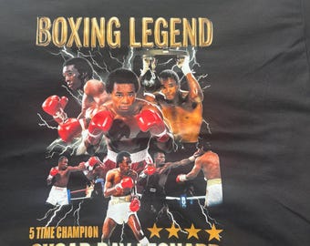 Boxing Shirt Sug@r R@y Le0nard Champ Legend Black History Month