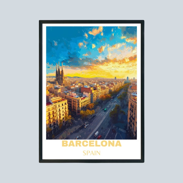 Barcelona Poster Reisedruck, Spanien Wandkunst, Barcelona Reise Posterdruck, Barcelona Wandkunst, Spanien Reiseposter, Reisegeschenk