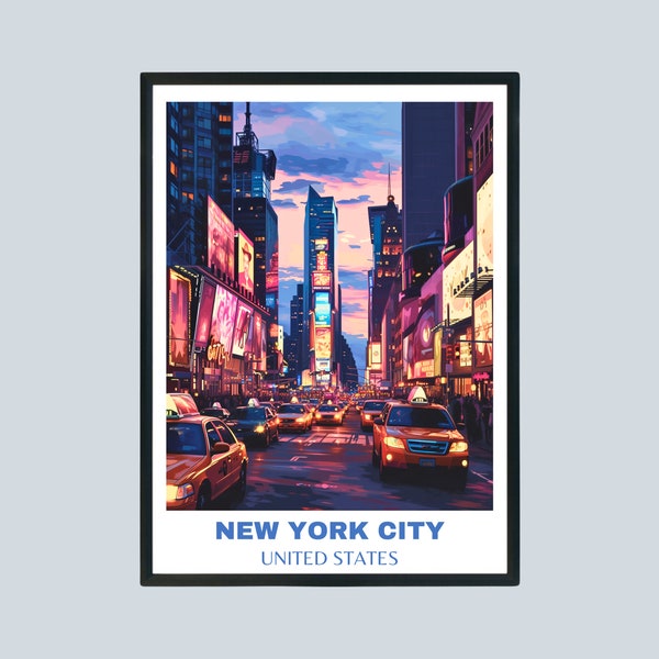 New York City Poster Reisedruck, Vereinigte Staaten Wandkunst, New York Reiseposterdruck, New York Wandkunst, USA Reiseposter, Reisegeschenk