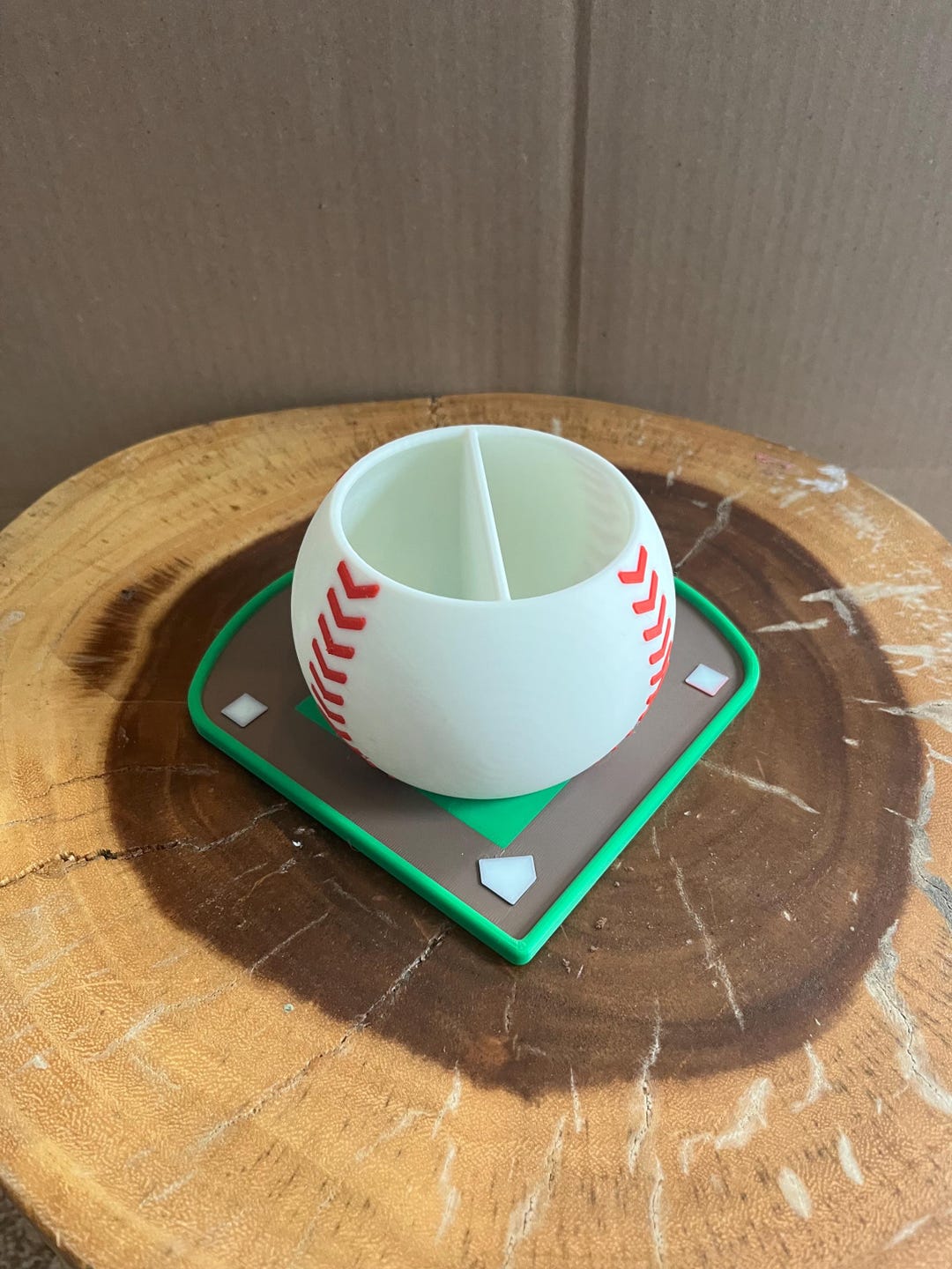 Tooth Baseball Baseball - Tooth Brush or Pen Holder With Divider - Etsy