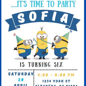 Minions Invitation - Etsy