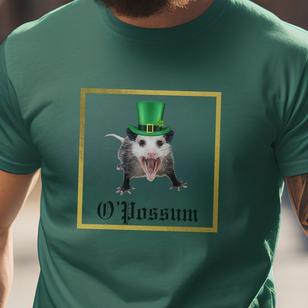 O'Possum Lustiges St. Patrick's Day Shirt | Dummes Unhinged Irish Pun T-Shirt für St. Patty's Day | Holiday Drinking Tee für Ihn Geschenk für Sie