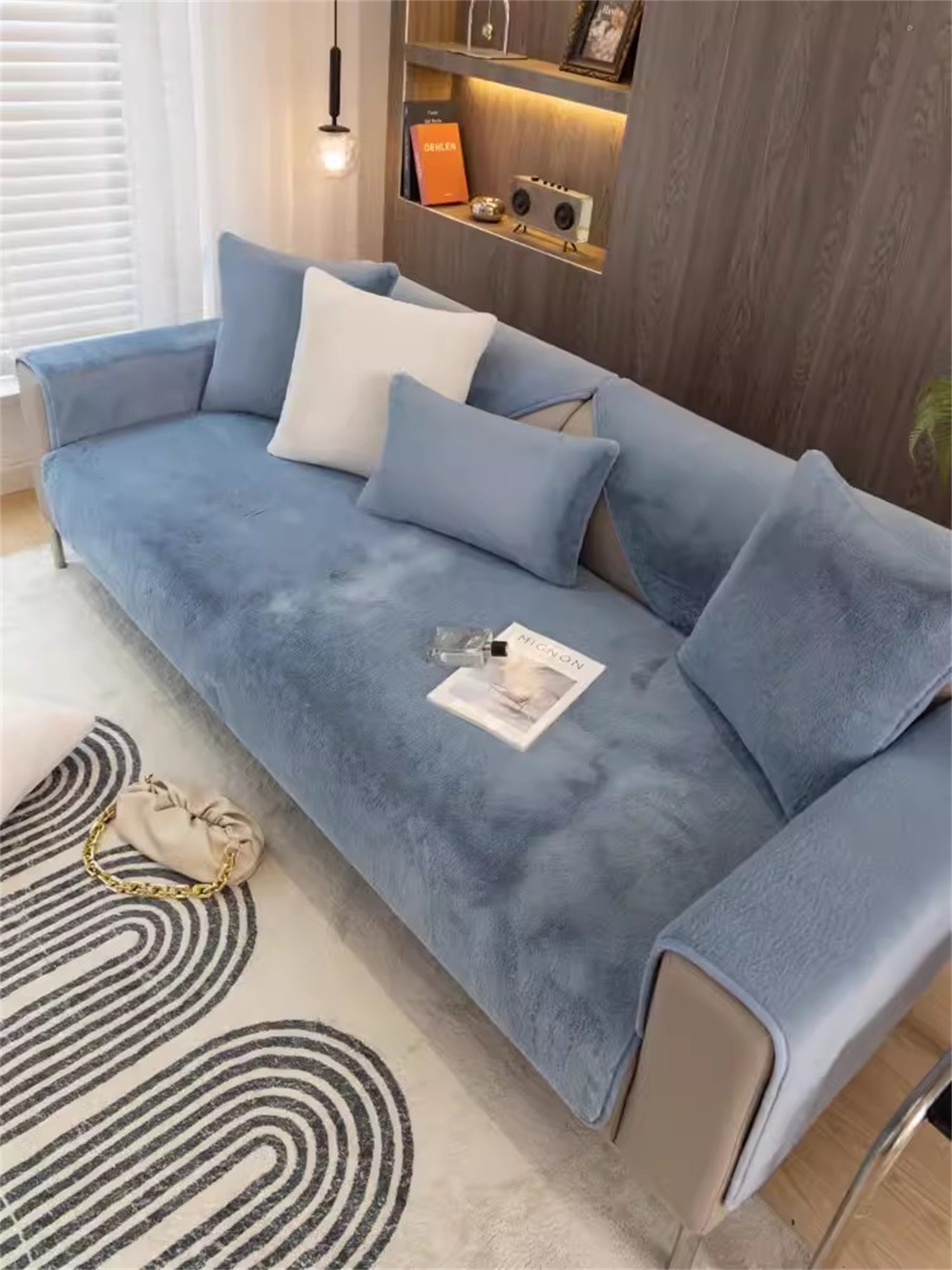 Fluffy l shaped couch deals