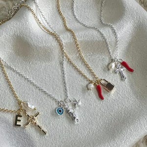 Build Your Own Dainty Charm Necklace Gold Custom Charm Necklace Gold Viral Charm Necklace Gold Plated Y2K Aesthetic Handmade Jewelry Gold