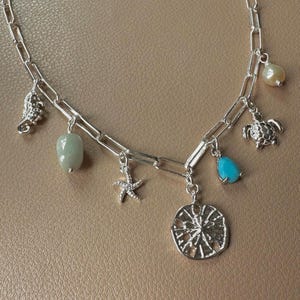 Custom Silver Charm Necklace Build Your Own Charm Necklace Silver Online Charm Bar Vintage Y2K Charm Necklace Silver Plated Jewellery