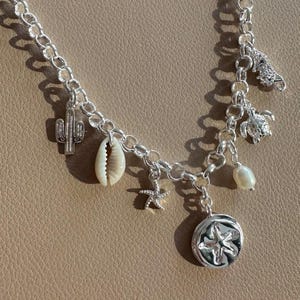 DIY Silver Charm Necklace Build Your Own Custom Charm Necklace Silver Online Charm Bar Silver Y2K Vintage Charm Jewellery Silver Charms