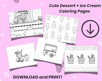 Lindo libro para colorear para niños con postre de helado