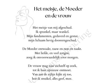 Het meisje, de Moeder en de vrouw - Printable gedicht