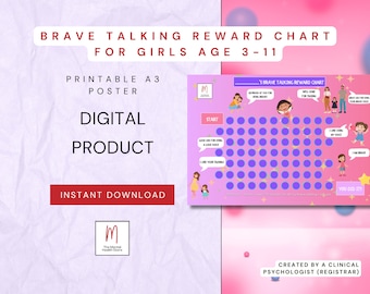 Brave Talking Reward Chart for Girls, Selective Mutism Chart, Girls Reward Chart