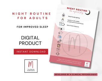 Adults Night Routine Sleep Tool, Sleep Aid for Restful Nights, Relaxation Tool, Sleep Support, Instant download, Printable