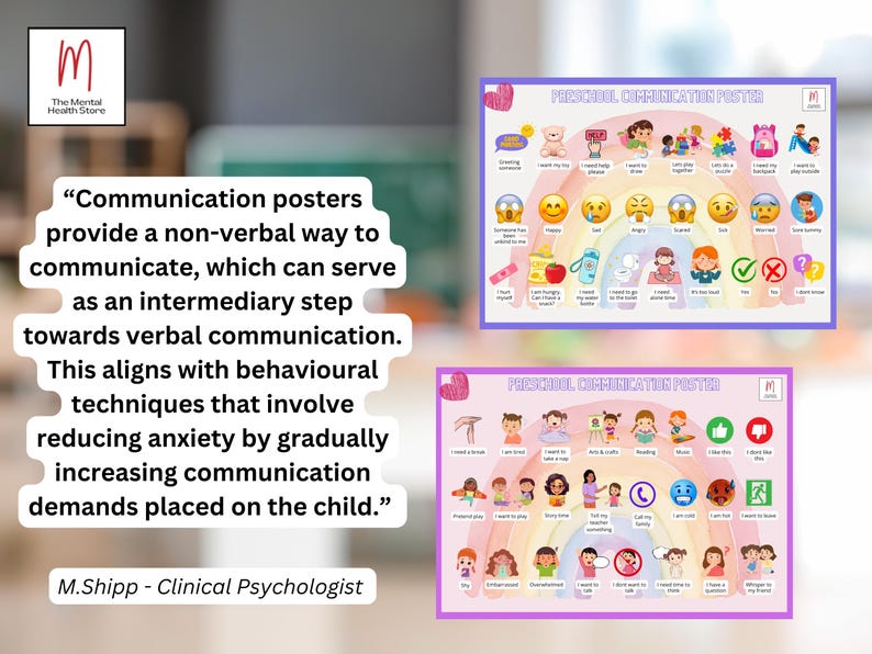 Communication Poster for Preschool Girls Aged 3-5years, Selective ...