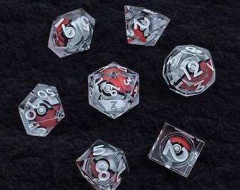 Poké Ball Dice Set – Multi-Sided Pokémon Dice for Dungeons & Dragons,Tabletop Games, Unique Role-Playing Dice Gift for Pokémon Fans