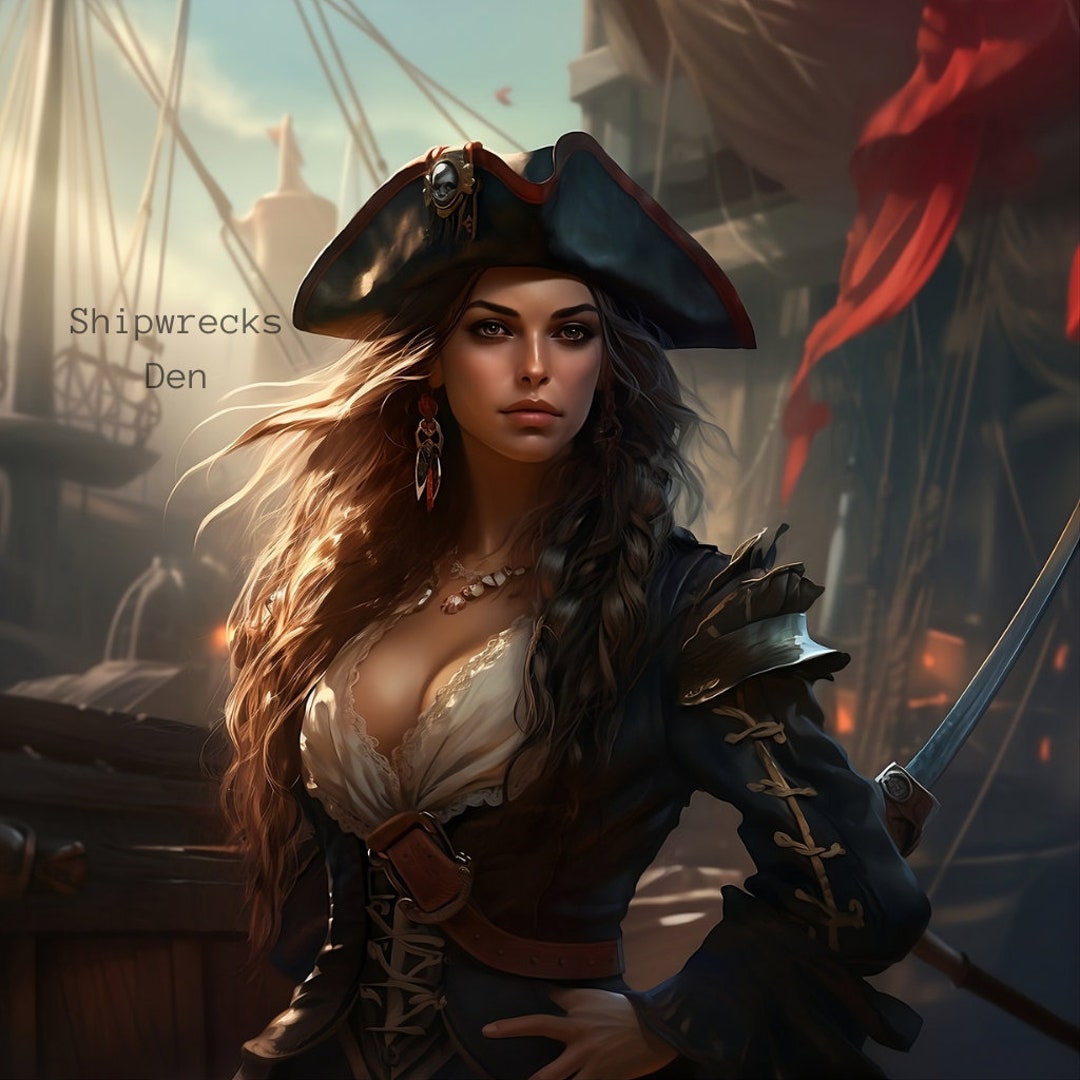 Pirate Woman AI Art Digital Print Download - Etsy