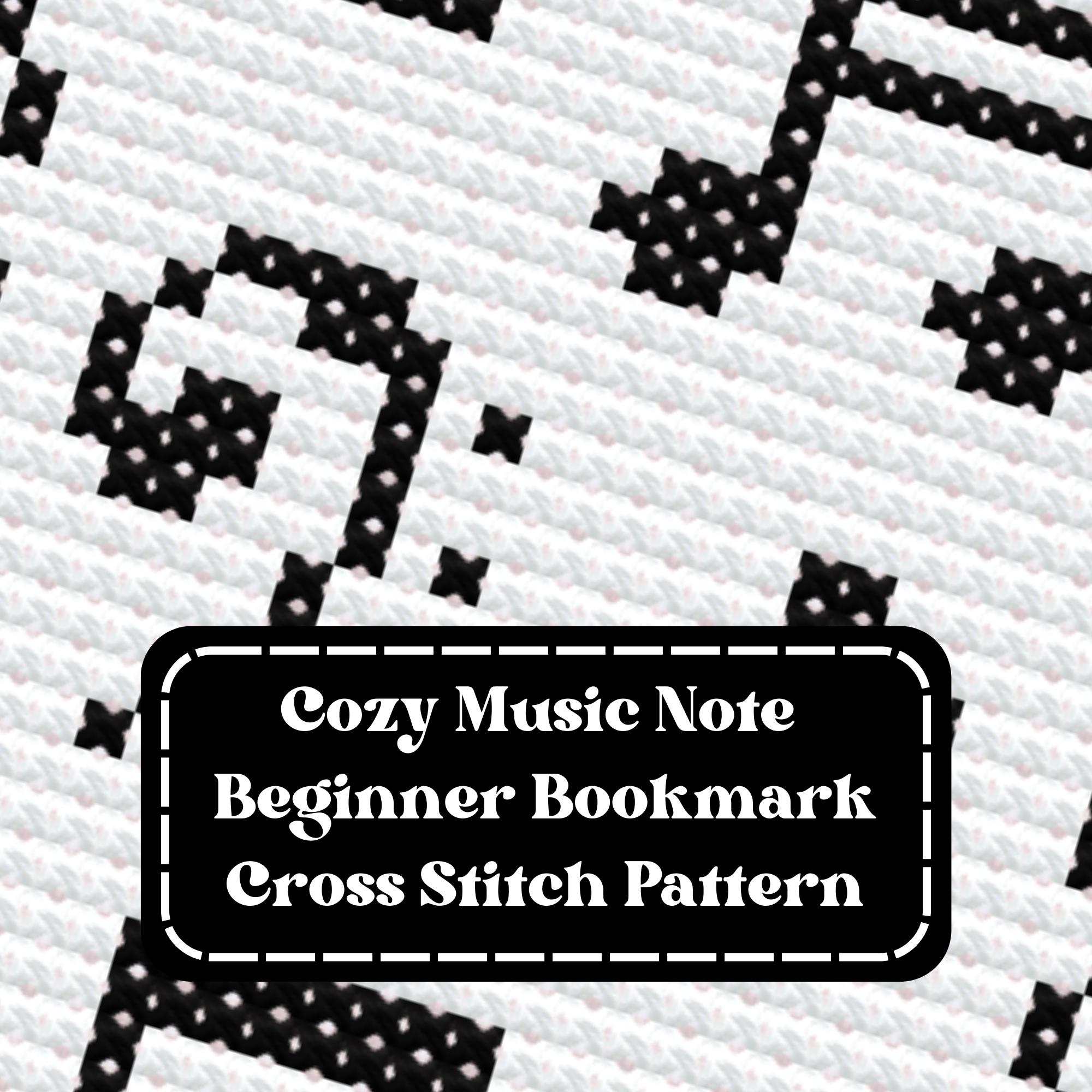 EASY! Cozy Music Note Beginner Bookmark Cross Stitch Pattern - Etsy