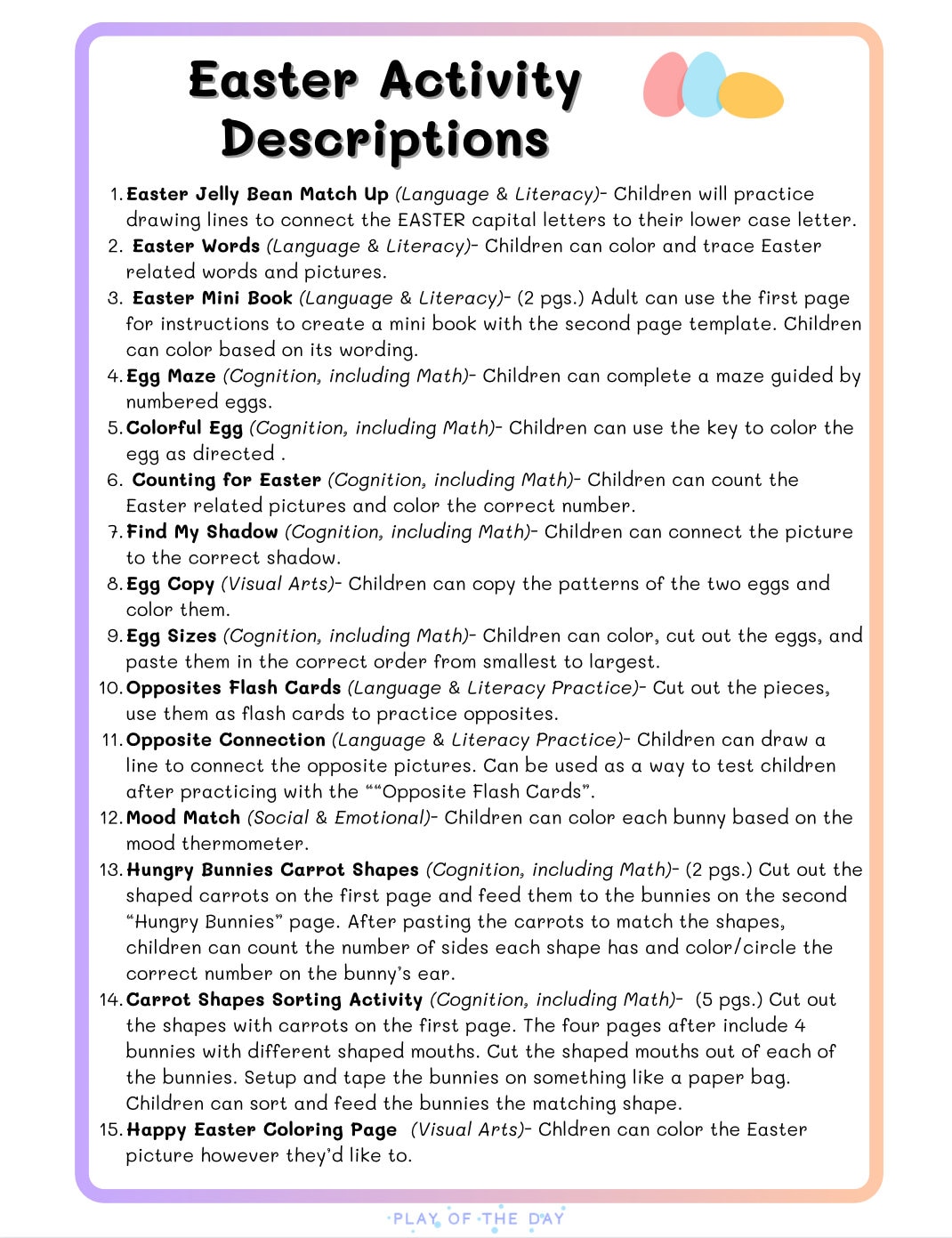 Easter Themed Activities & Worksheets, Preschool Easter, Prek