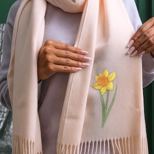 Benutzerdefinierte Winter Schal, personalisierte Geburtsmonat Blumengeschenk, einzigartiges Geburtstagsgeschenk für sie, Geburtstagsgeschenk für Mutter, Weihnachtsgeschenk, individuelles Geschenk
