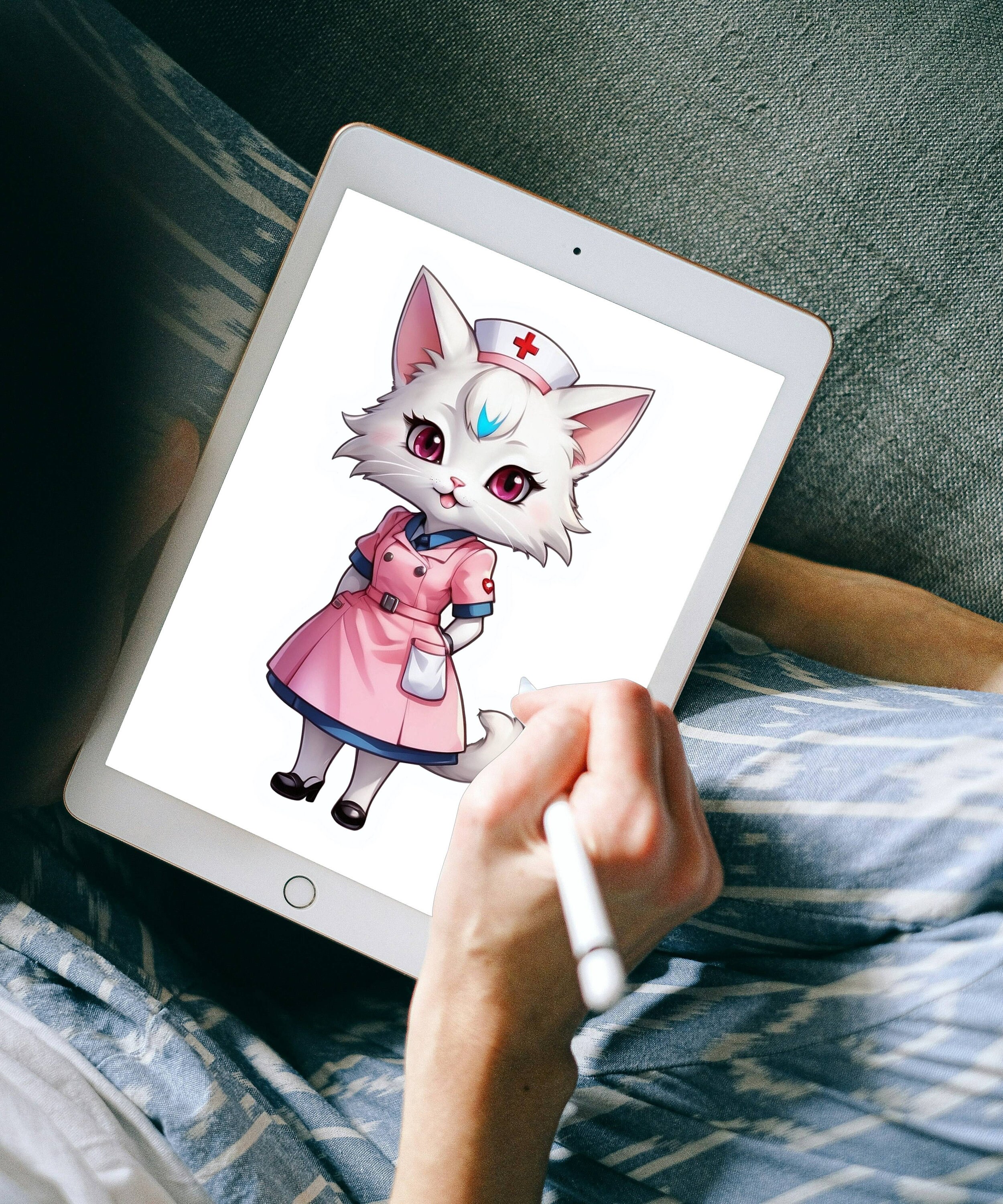 Cute Cat in Work Uniform PNG, Digital Stickers PNG, Stickers Bundle ...