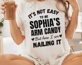 Comfort Colors Custom Arm Candy Shirt, Funny Custom Name Tee, Custom Couple Tee, Funny Couple Shirt, Anniversary Gift, Couple Shirt