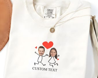 Personalized Couple Photo Shirt, Custom Engagement Comfort Colors® Tee, Wedding Gift,  Anniversary Gift For Couples, Custom Couple Shirt