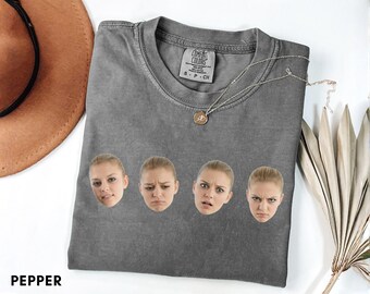 Custom Photo Face Shirt, Personalized Couple Photo Shirt, Custom Engagement Comfort Colors® Tee, Personalized Face T-Shirt, Funny Shirt