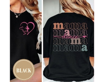 Personalized Dance Mom Shirt, Custom Dance Mom Shirt With Kid Name, Custom Ballet Mom Tee, Dance Team Gifts, Comfort Colors® Bow Dance Shirt