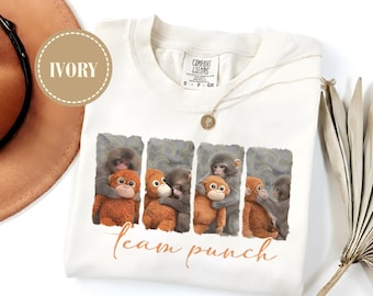 Monkey Punch Comfort Colors® Shir, Monkey Punch Graphic Tee, Baby Monkey Shirt, Monkey Punch Gift, Animal Lover Mother Gift Cute Cozy Mom