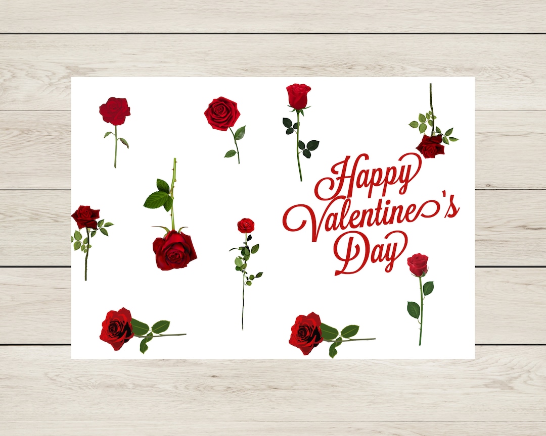 Happy Valentine's Day Printable Card / Instant Download PDF - Etsy
