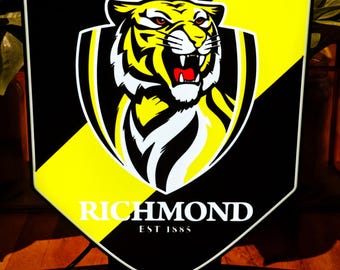 Richmond Tigers LED Lightbox | 3D Printed Desk Lamp, Man Cave Decor