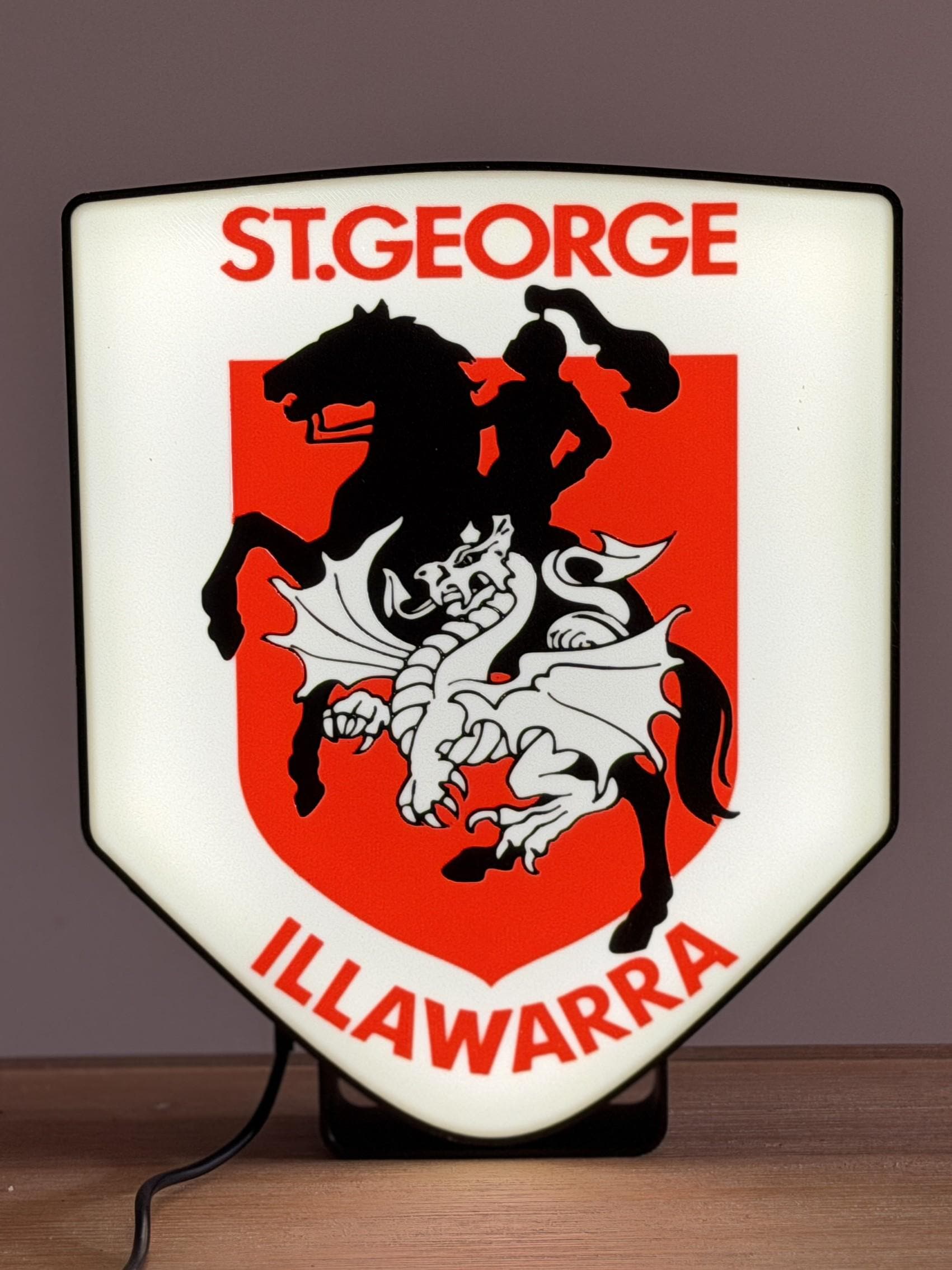 NRL - St George Illawarra Dragons LED Lightbox - Etsy Australia