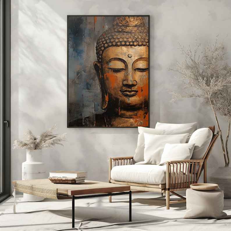 Wabi Sabi Wall Art, Buddha Wall Art, Japandi Poster, Abstract Painting