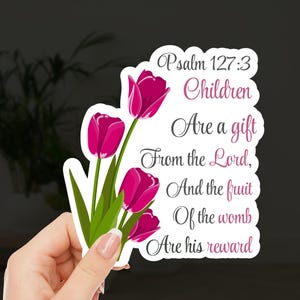 Los niños son un regalo de Dios Pegatina Intentando concebir Pegatina Meditación FIV TTC positiva Pegatina Escritura del embarazo