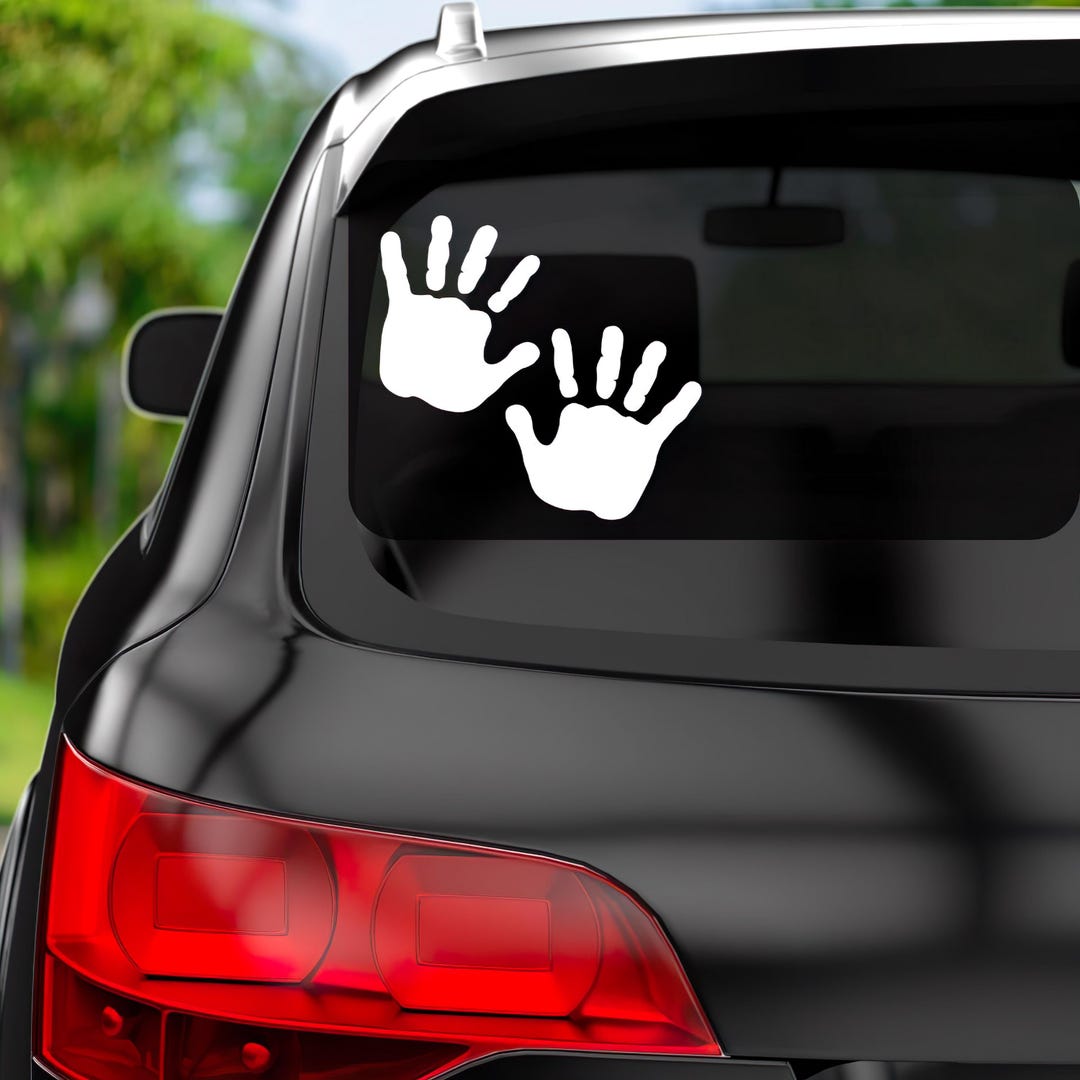 Handprint Car Decal: Safety Car Window Sticker - Etsy
