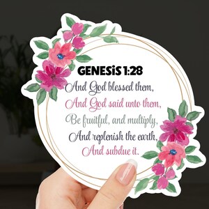 Erhöhen, multiplizieren Aufkleber für Fruchtbarkeit Produktivität Aufkleber Geschenk Füllen Sie die Erde Genesis 1:28 Bibel Vers Aufkleber Bunte Taube Aufkleber
