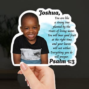 Personalisierter Psalm 1: 3 Aufkleber für Kinder Bibel Vers Kinder Aufkleber Geschenk für Kinder Glaube Spiritueller wasserdichter positiver Affirmationsaufkleber
