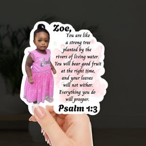 Personalisierter Psalm 1: 3 Aufkleber für Kinder Bibel Vers Kinder Aufkleber Geschenk für Kinder Glaubenserklärung Wasserdichter positiver Affirmationsaufkleber