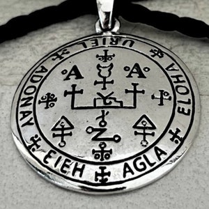 Handmade Seal of Archangel Uriel Pendant, Angelic Sigil Amulet, Protection Pentacle Talisman, Occult Jewelry, Sterling Silver 925 Gift