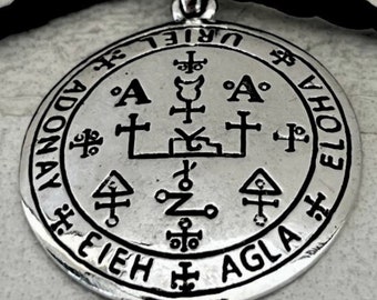 Handmade Seal of Archangel Uriel Pendant, Angelic Sigil Amulet, Protection Pentacle Talisman, Occult Jewelry, Sterling Silver 925 Gift