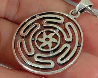 3D Wheel Of Hecate Pendant, Strophalos Altarpiece, Magic Work Handmade Pendant, Charm Handmade Sterling Silver 925 Jewelry!