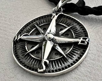 Compass North Star Pendant, Silver Compass, Compass, NorthStar, Medallion, Handmade Pendant Sterling Silver 925!