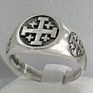 Jerusalem Cross Ring, 3D Christian Ring, Sterling Silver 925, Crusader Knights Jewelry, Religious Symbol, Handmade Spiritual Gift for Him