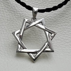 3D Septagram Babalon Pendant – Sterling Silver 925 Heptagram Occult Amulet, Elven Star Witchcraft Talisman, OTO Crowley Jewelry Gift
