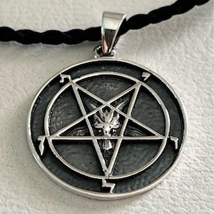 Handmade 3D Sterling Silver 925 Baphomet Pendant – Inverted Pentagram Necklace, Gothic Occult Jewelry, Witchcraft Amulet Gift