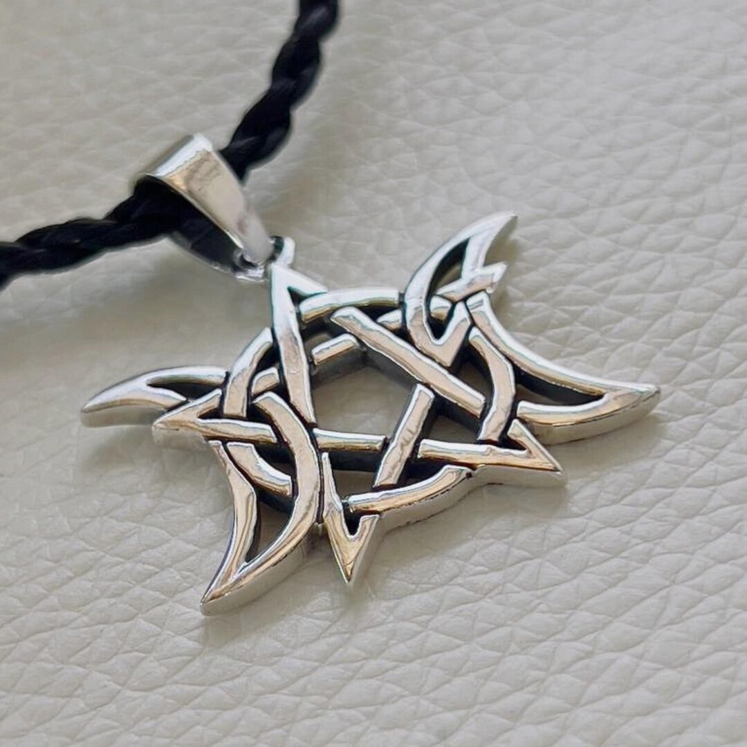 Sterling Silver 925 Handmade Celtic Knot Triple Moon Pentagram Pendant ...