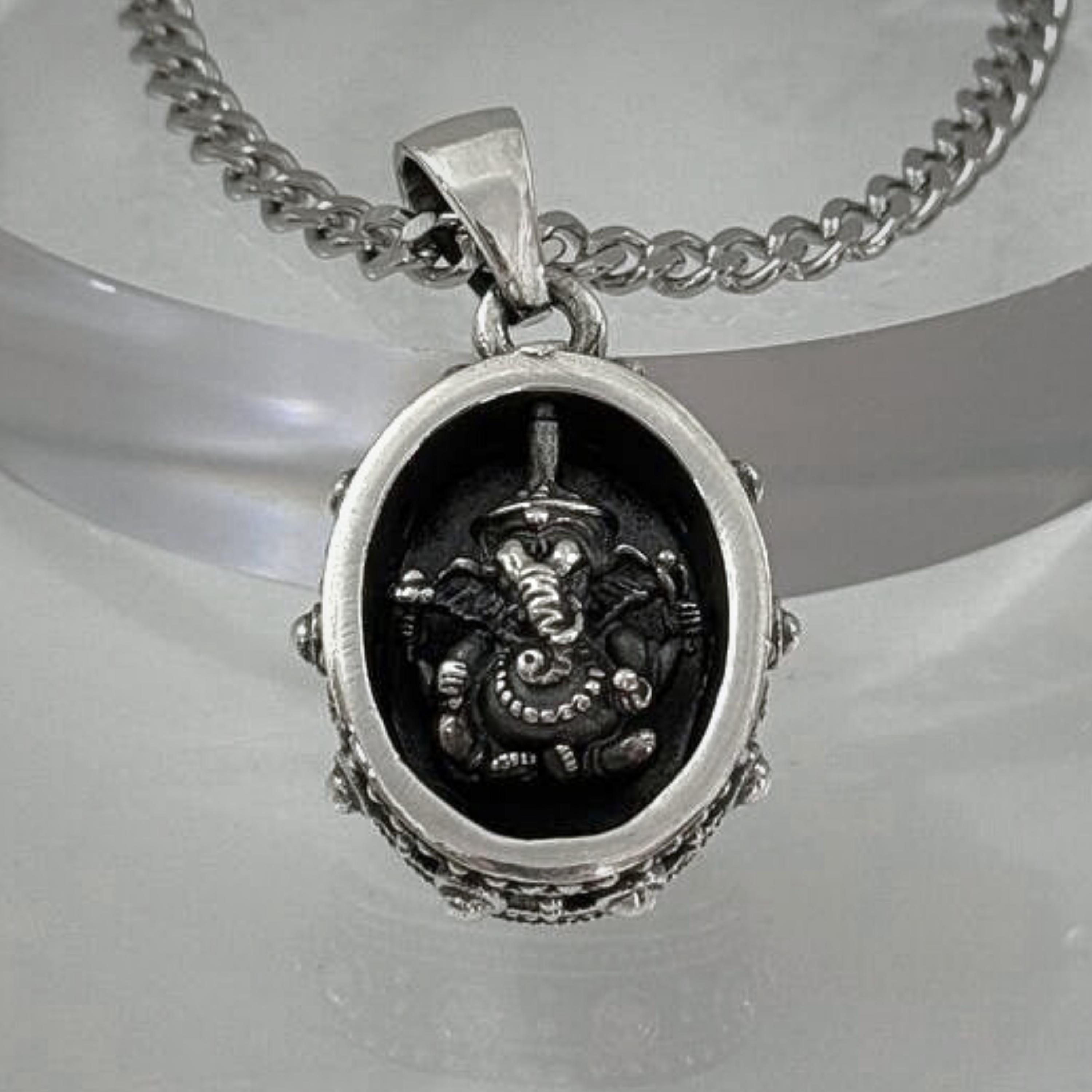 ガネーシャペンダント、オームネックレス、スターリングシルバー925