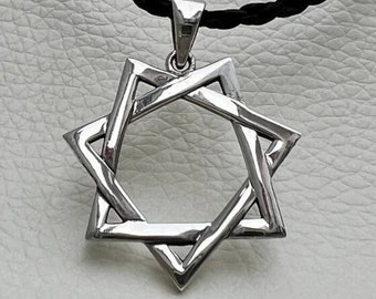 Heptagram Septagram Babalon Pendant Amulet Symbol 7 Points Star Geometric Seven-Pointed Star Astrology Sign 3D Pendant Sterling Silver 925!