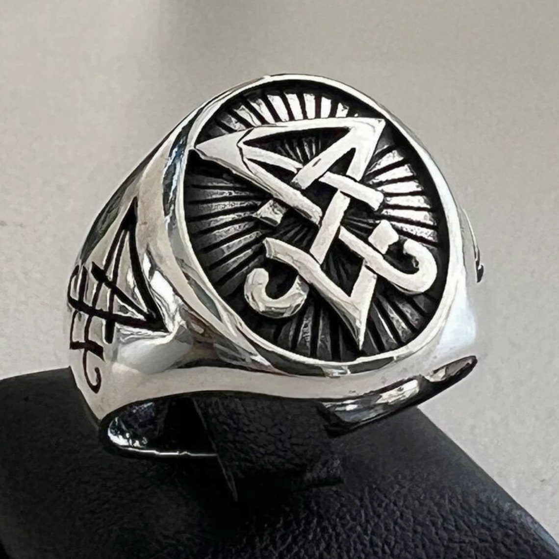 3D Sigil Lucifer Ring, Seal of Leviathan Signet, Occult Symbol Ring ...