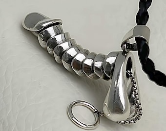 3D Movable Penis Pendant, Handmade Sterling Silver 925 Naughty Erotic Gift Necklace, Funny Phallic Talisman Jewelry for Bachelor Party