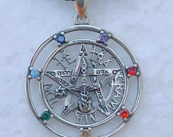 Handmade Sterling Silver 925 Tetragrammaton Chakra Pendant – Esoteric Pentagram Necklace, Spiritual Protection Jewelry Gift