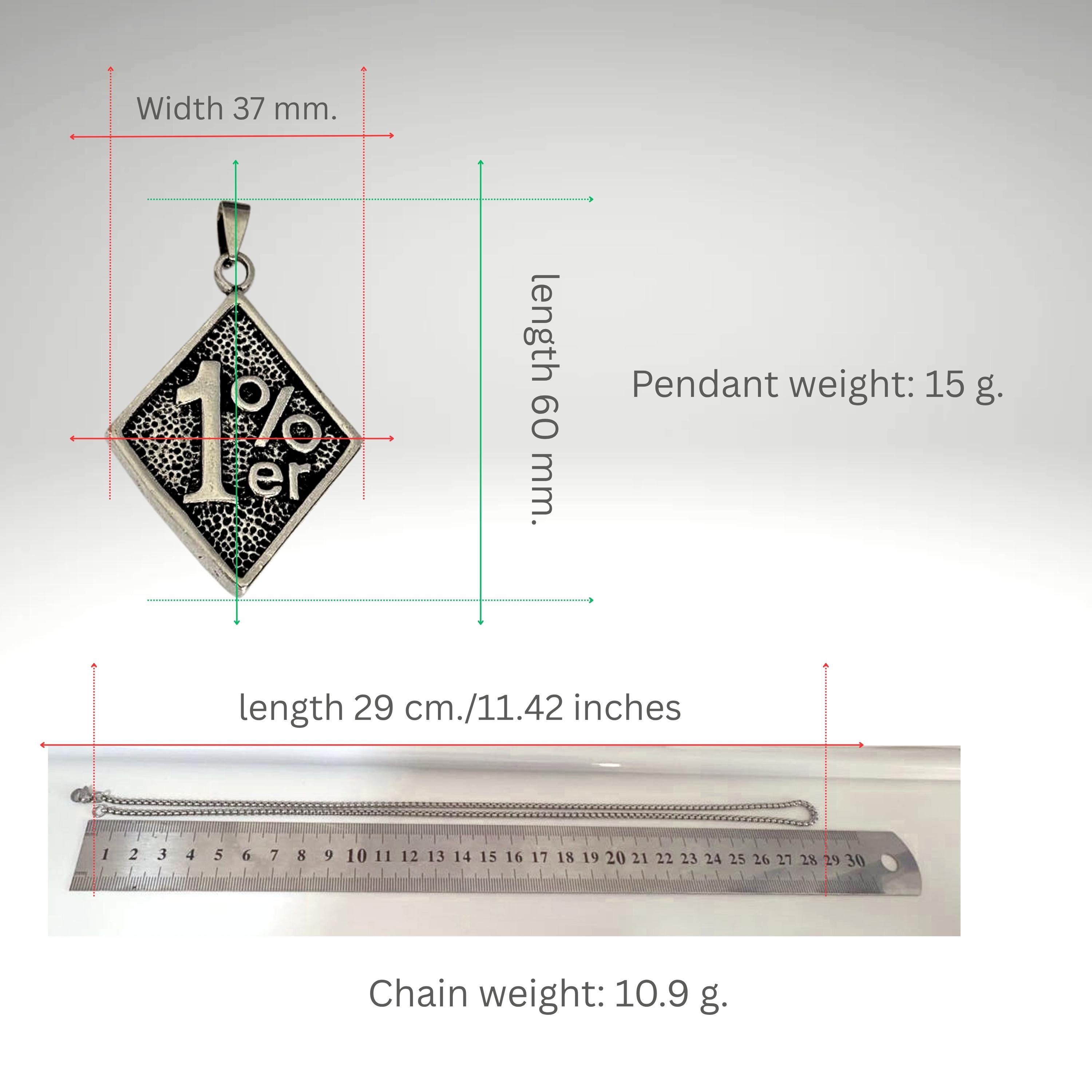 Pendentif fan club 1 %, collier un pour cent de hors-la-loi, bijoux motard  en acier inoxydable, cadeau symbole rebelle pour homme, amulette moto faite  main - Etsy France